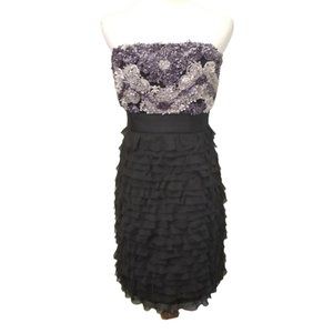 Phoebe Couture floral ruffled tube top dress women's size 6 (274)